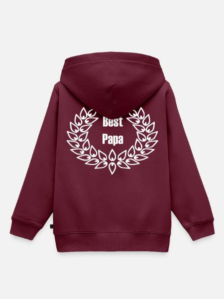 Bester Papa - Best Papa - Kinder Premium Organic Hoodie - Burgunderrot