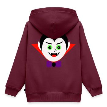 Vampire - Kinder Premium Organic Hoodie - Burgunderrot - Hinten - AI Model Kid Female (0cm)