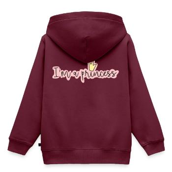 Ich bin eine Prinzessin - Kinder Premium Organic Hoodie - Burgunderrot - Hinten - AI Model Kid Female (0cm)
