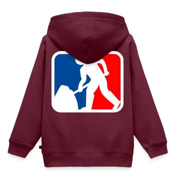 Baustelle Logo - Kinder Premium Organic Hoodie - Burgunderrot - Hinten - AI Model Kid Female (0cm)