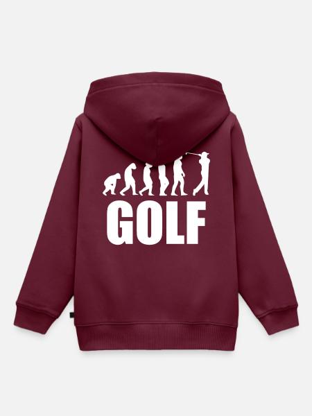 Golf Evolution Geschenk Golfer Rentner - Kinder Premium Organic Hoodie - Burgunderrot