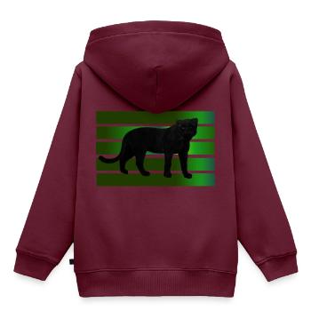 Schwarzer Panther - Kinder Premium Organic Hoodie - Burgunderrot - Hinten - AI Model Kid Female (0cm)