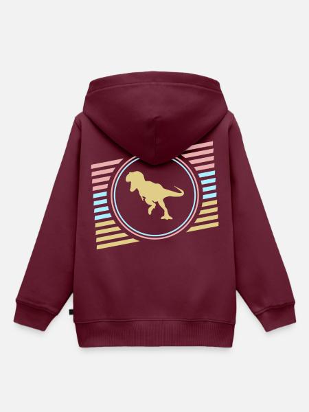 T-Rex - Kinder Premium Organic Hoodie - Burgunderrot