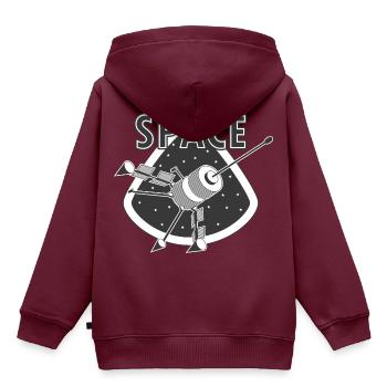 Raumfahrt - Kinder Premium Organic Hoodie - Burgunderrot - Hinten - AI Model Kid Female (0cm)