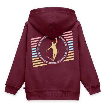 Slackline - Kinder Premium Organic Hoodie - Burgunderrot - Hinten - AI Model Kid Female (0cm)