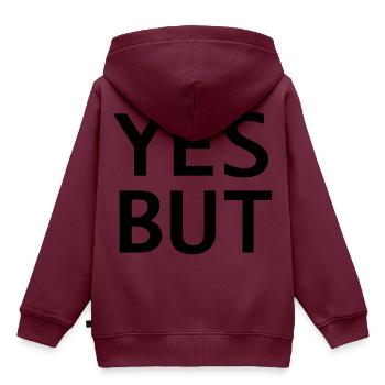 Ja aber - Kinder Premium Organic Hoodie - Burgunderrot - Hinten - AI Model Kid Female (0cm)