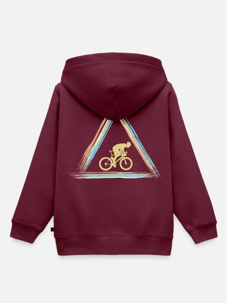 Rennrad - Kinder Premium Organic Hoodie - Burgunderrot