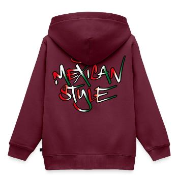 Mexican Style - Kinder Premium Organic Hoodie - Burgunderrot - Hinten - AI Model Kid Female (0cm)