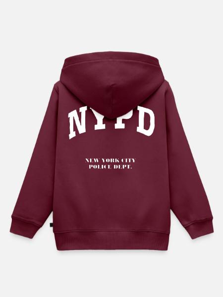 NYPD - Kinder Premium Organic Hoodie - Burgunderrot