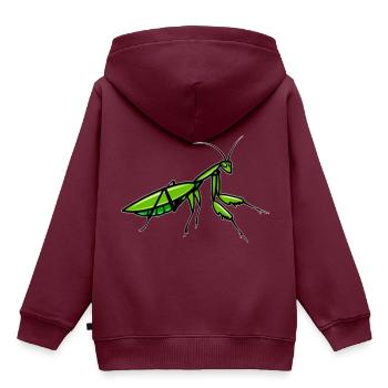 Insekt - Kinder Premium Organic Hoodie - Burgunderrot - Hinten - AI Model Kid Female (0cm)