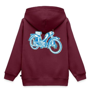 Mofa - Kinder Premium Organic Hoodie - Burgunderrot - Hinten - AI Model Kid Female (0cm)