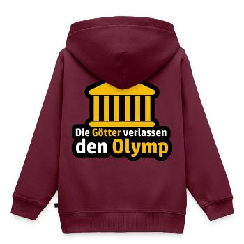Die Goetter verlassen den Olymp Abitur Spruch - Kinder Premium Organic Hoodie - Burgunderrot - Hinten - AI Model Kid Female (0cm)