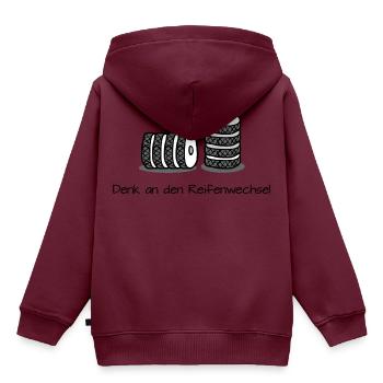 Reifenwechsel Reifen Autoreifen Wechseln - Kinder Premium Organic Hoodie - Burgunderrot - Hinten - AI Model Kid Female (0cm)