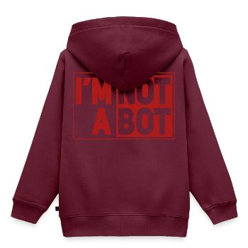 I'm Not A Bot - Kinder Premium Organic Hoodie - Burgunderrot - Hinten - AI Model Kid Female (0cm)