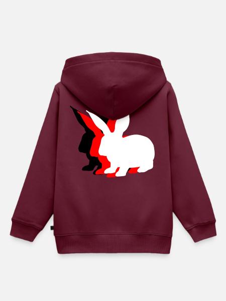 Hase Hasen Kaninchen Antifa - Kinder Premium Organic Hoodie - Burgunderrot