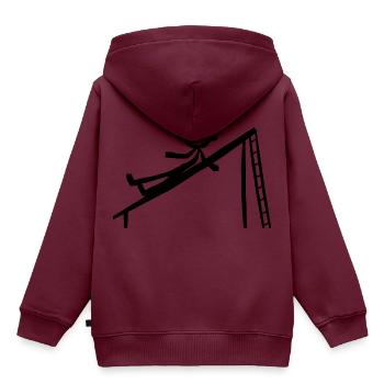 Die Rutschbahn runter Rutschen - Kinder Premium Organic Hoodie - Burgunderrot - Hinten - AI Model Kid Female (0cm)