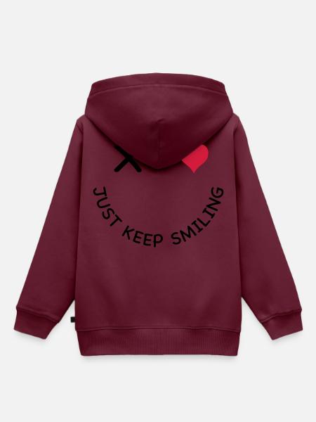 Lächeln - Kinder Premium Organic Hoodie - Burgunderrot