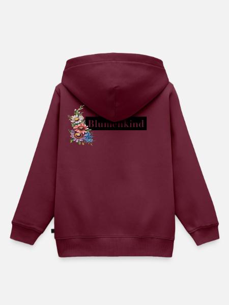 Blumenkind - Kinder Premium Organic Hoodie - Burgunderrot