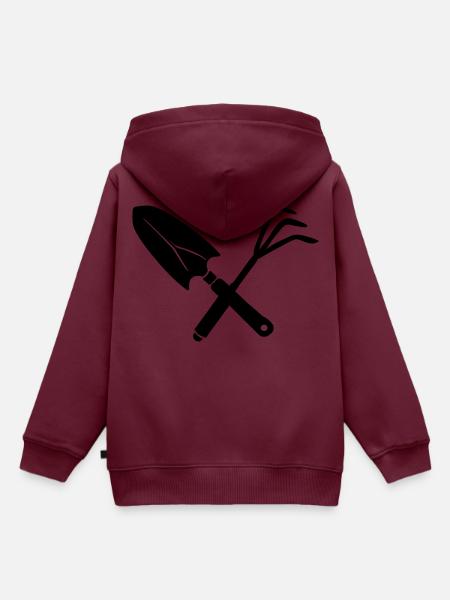 gartenwerkzeug - Kinder Premium Organic Hoodie - Burgunderrot