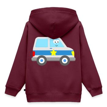 Kinder Polizeiauto - Kinder Premium Organic Hoodie - Burgunderrot - Hinten - AI Model Kid Female (0cm)