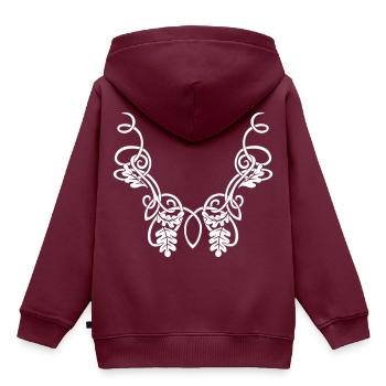 Ornament - Kinder Premium Organic Hoodie - Burgunderrot - Hinten - AI Model Kid Female (0cm)