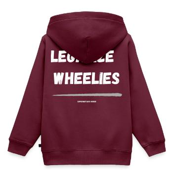 Wheelies legalisieren - Kinder Premium Organic Hoodie - Burgunderrot - Hinten - AI Model Kid Female (0cm)