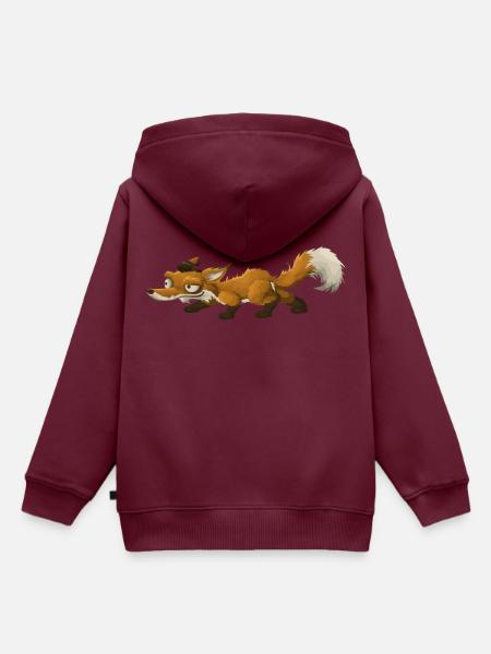 Fuchs - Kinder Premium Organic Hoodie - Burgunderrot