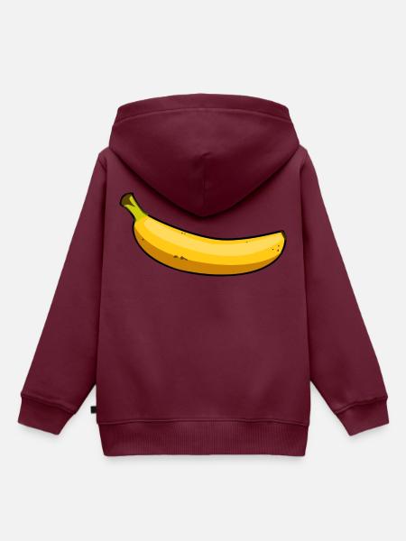 Banane - Kinder Premium Organic Hoodie - Burgunderrot