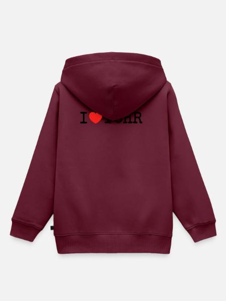 I love Föhr - Kinder Premium Organic Hoodie - Burgunderrot