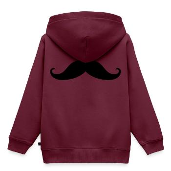 Schnurrbart - Kinder Premium Organic Hoodie - Burgunderrot - Hinten - AI Model Kid Female (0cm)