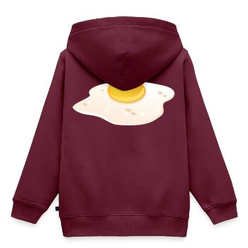 Spiegelei Frühstück - Kinder Premium Organic Hoodie - Burgunderrot - Hinten - AI Model Kid Female (0cm)