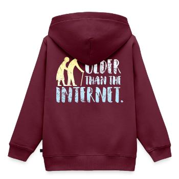 Älter als das Internet - Kinder Premium Organic Hoodie - Burgunderrot - Hinten - AI Model Kid Female (0cm)