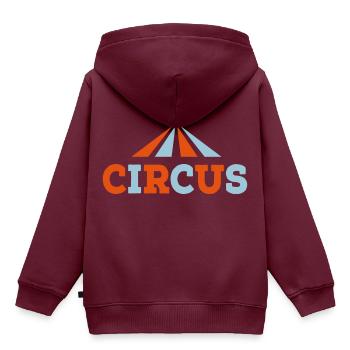 Zirkus - Kinder Premium Organic Hoodie - Burgunderrot - Hinten - AI Model Kid Female (0cm)