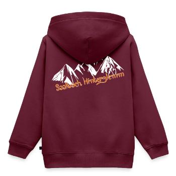 Saalbach Hinterglemm - Kinder Premium Organic Hoodie - Burgunderrot - Hinten - AI Model Kid Female (0cm)