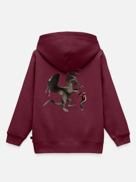 Drache - Kinder Premium Organic Hoodie - Burgunderrot