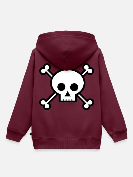 Totenschädel - Kinder Premium Organic Hoodie - Burgunderrot