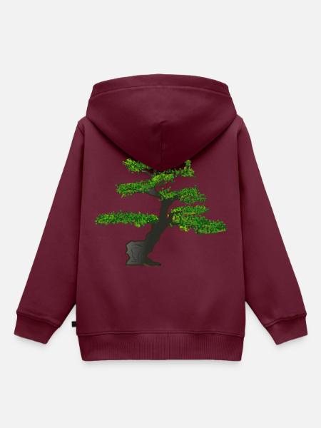 Bonsai - Kinder Premium Organic Hoodie - Burgunderrot