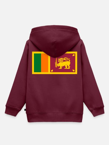 Sri Lanka Flagge - Kinder Premium Organic Hoodie - Burgunderrot