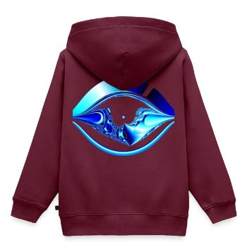 deine blauen Augen .... - Kinder Premium Organic Hoodie - Burgunderrot - Hinten - AI Model Kid Female (0cm)