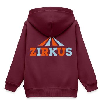 Zirkus - Kinder Premium Organic Hoodie - Burgunderrot - Hinten - AI Model Kid Female (0cm)