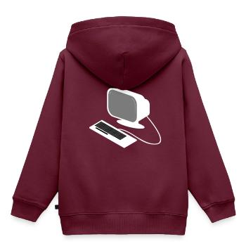 Computer - Kinder Premium Organic Hoodie - Burgunderrot - Hinten - AI Model Kid Female (0cm)