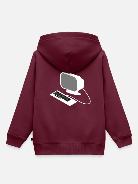 Computer - Kinder Premium Organic Hoodie - Burgunderrot