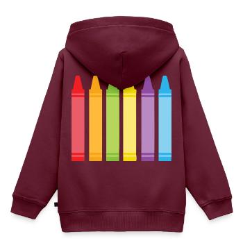Stifte - Kinder Premium Organic Hoodie - Burgunderrot - Hinten - AI Model Kid Female (0cm)