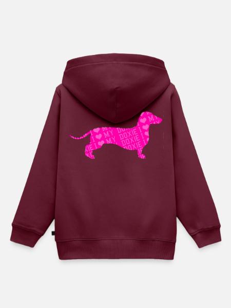 Ich liebe meinen Dackel - Kinder Premium Organic Hoodie - Burgunderrot