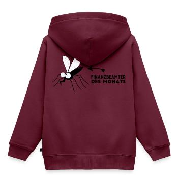 Finanzbeamter des Monats - Stechmücke - Blutsauger - Kinder Premium Organic Hoodie - Burgunderrot - Hinten - AI Model Kid Female (0cm)