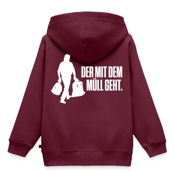 Müll Beziehung Partnerschaft Ehe Mann - Kinder Premium Organic Hoodie - Burgunderrot - Hinten - AI Model Kid Female (0cm)