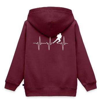 Heartbeat American Football Superbowl - Kinder Premium Organic Hoodie - Burgunderrot - Hinten - AI Model Kid Female (0cm)