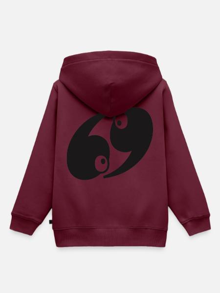 69 - Kinder Premium Organic Hoodie - Burgunderrot