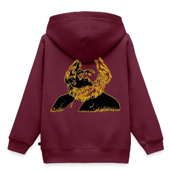 Karl Marx - Kinder Premium Organic Hoodie - Burgunderrot - Hinten - AI Model Kid Female (0cm)