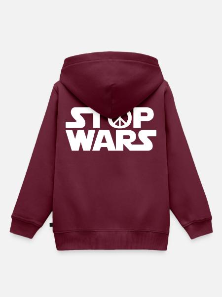 Peace / Stop wars / Geschenkidee - Kinder Premium Organic Hoodie - Burgunderrot